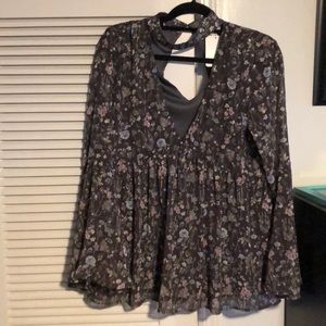 Purple flower blouse